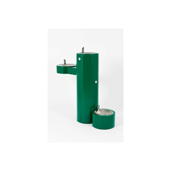 Murdock Barrier Free Bi-Level Pedestal Mounted Outdoor Drinking Fountain W/ Pet Fountain